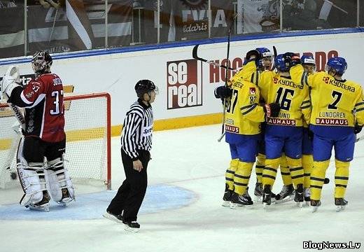Щвеция не оставила никаких шансов Латвии на Euro Hockey