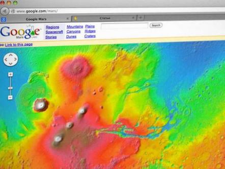 Карта планеты Марс на картах Google maps